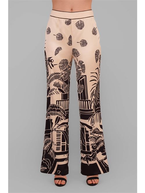 Pantalone in raso fantasia twins fantasy | T4606PPRINT